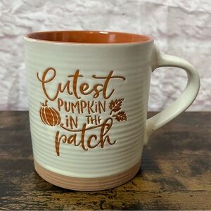 Cutest Pumpkin In The Patch Coffee Mug Ceramic Terracotta Orange Cream Glaze